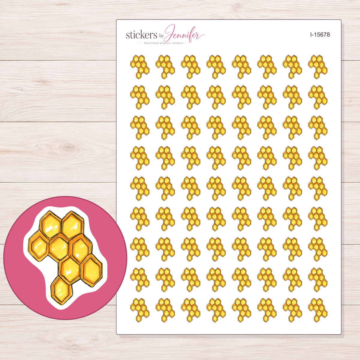 I-15678 planner sticker sheet with enlarged sticker detail