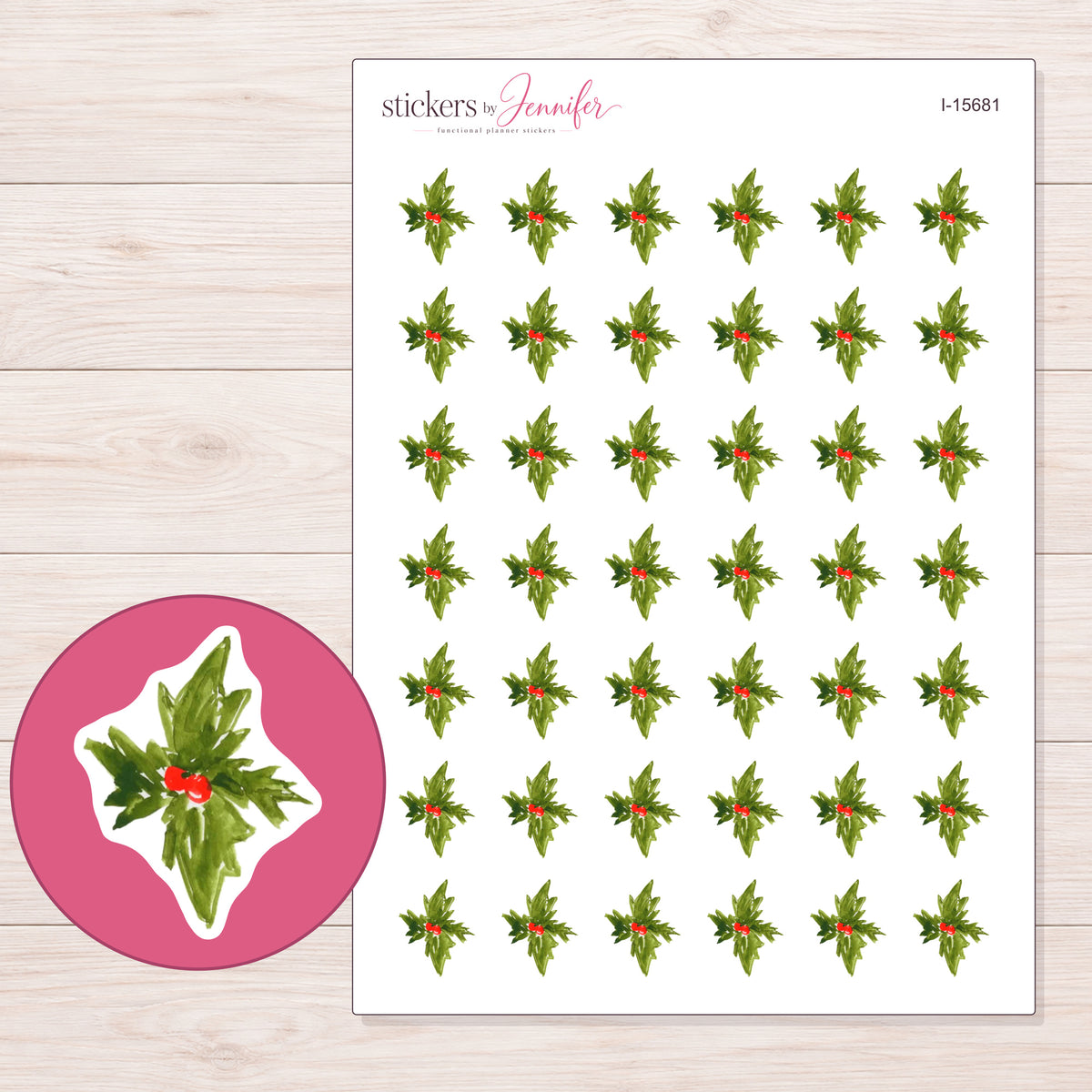 I-15681 planner sticker sheet with enlarged sticker detail