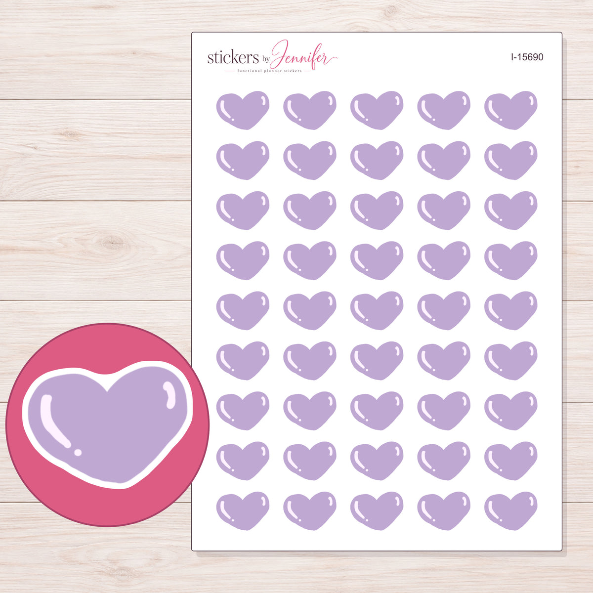 I-15690 planner sticker sheet with enlarged sticker detail