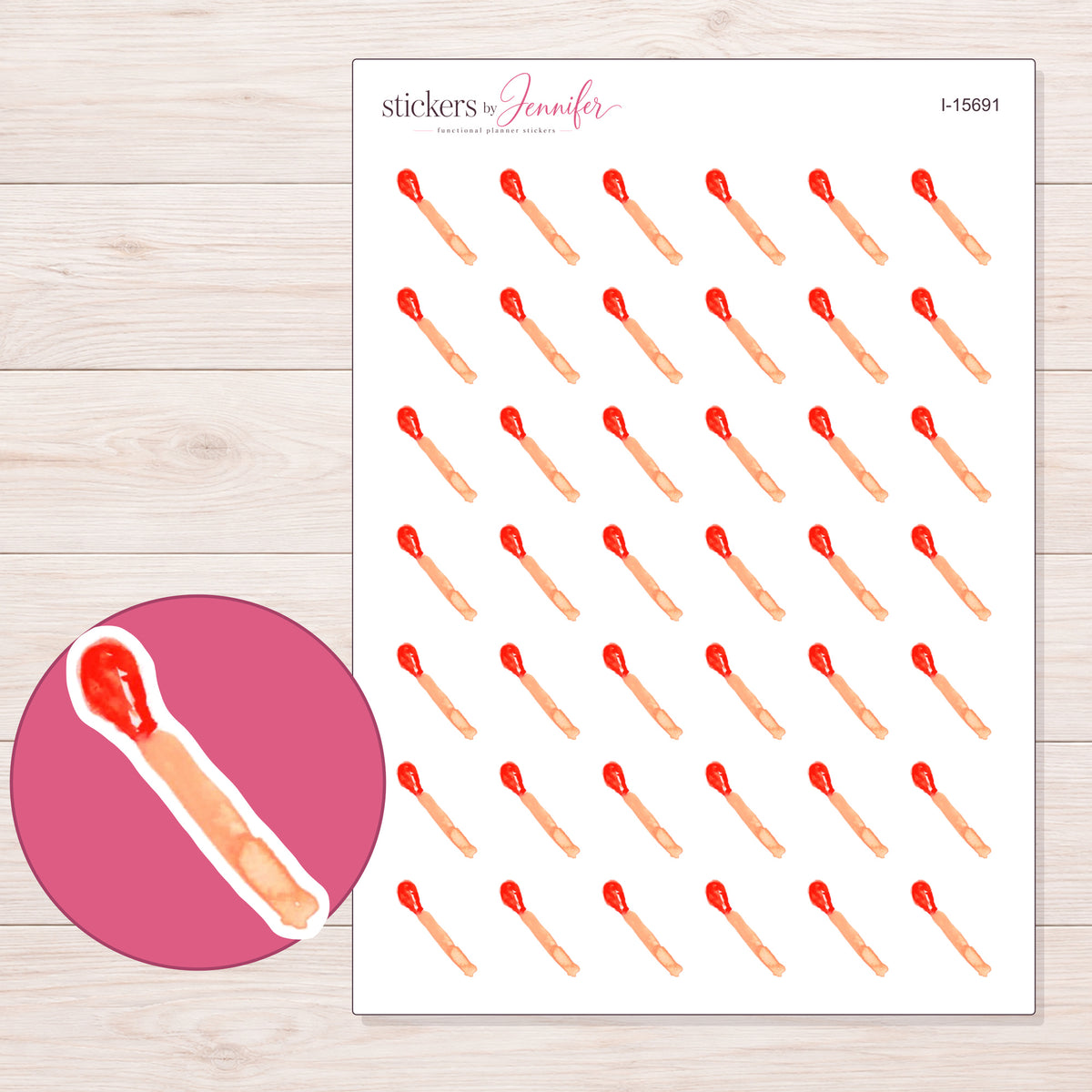 I-15691 planner sticker sheet with enlarged sticker detail