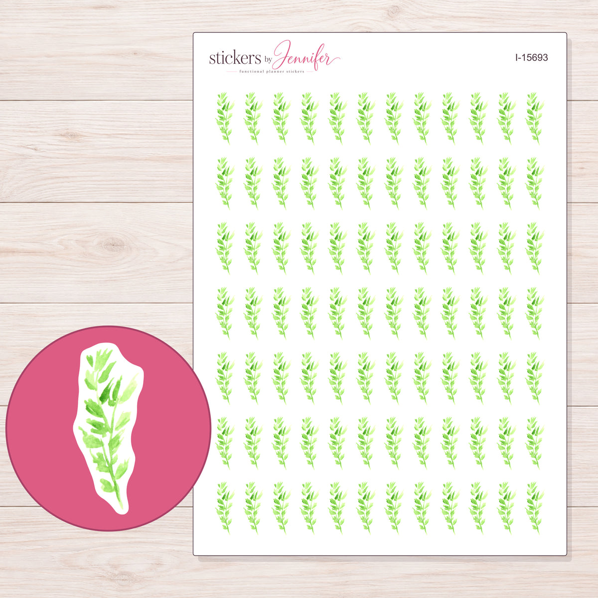 I-15693 planner sticker sheet with enlarged sticker detail