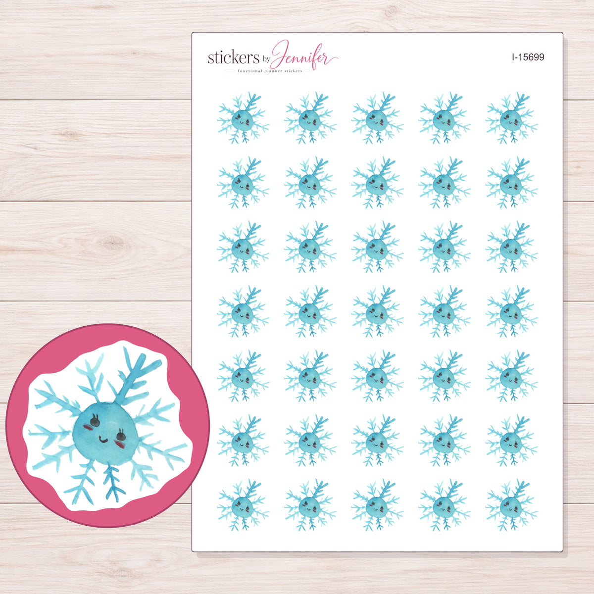 I-15699 planner sticker sheet with enlarged sticker detail