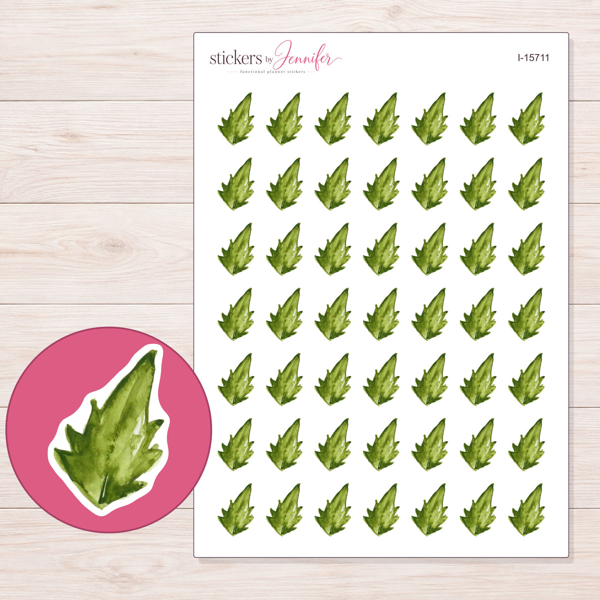 I-15711 planner sticker sheet with enlarged sticker detail