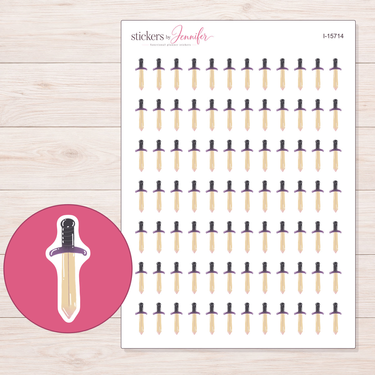 I-15714 planner sticker sheet with enlarged sticker detail