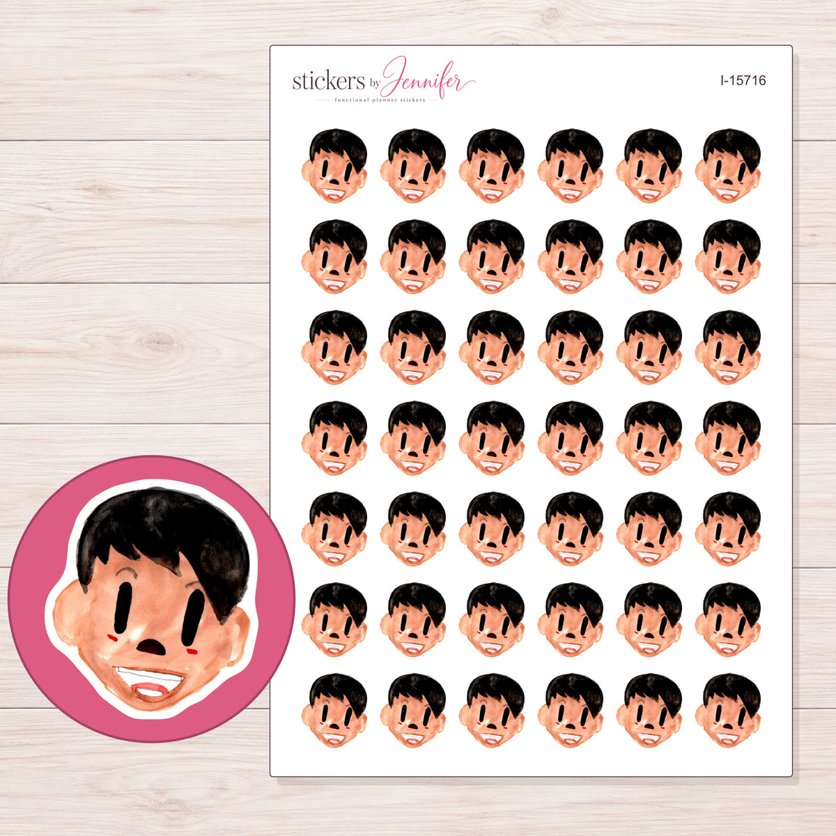 I-15716 planner sticker sheet with enlarged sticker detail
