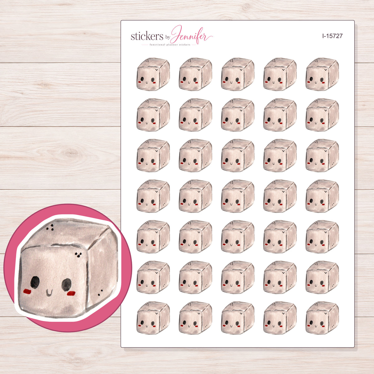 I-15727 planner sticker sheet with enlarged sticker detail