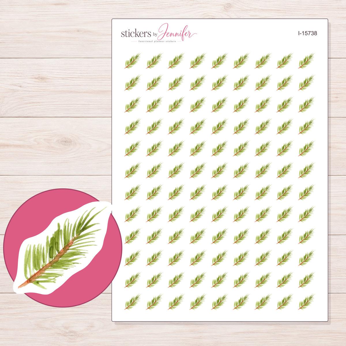 I-15738 planner sticker sheet with enlarged sticker detail