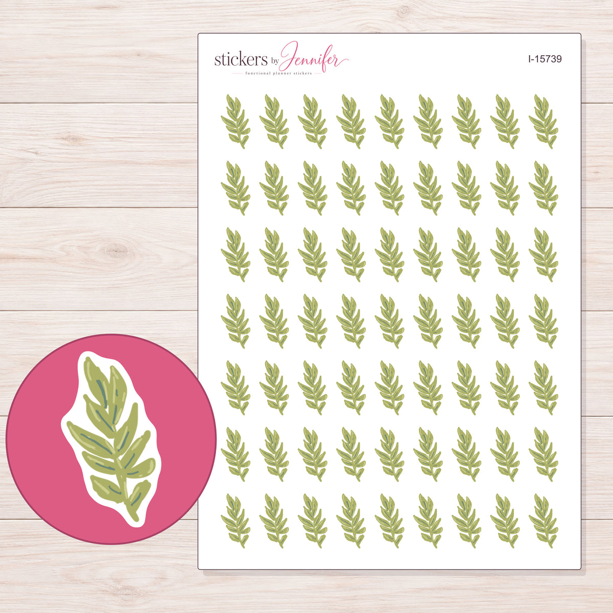 I-15739 planner sticker sheet with enlarged sticker detail