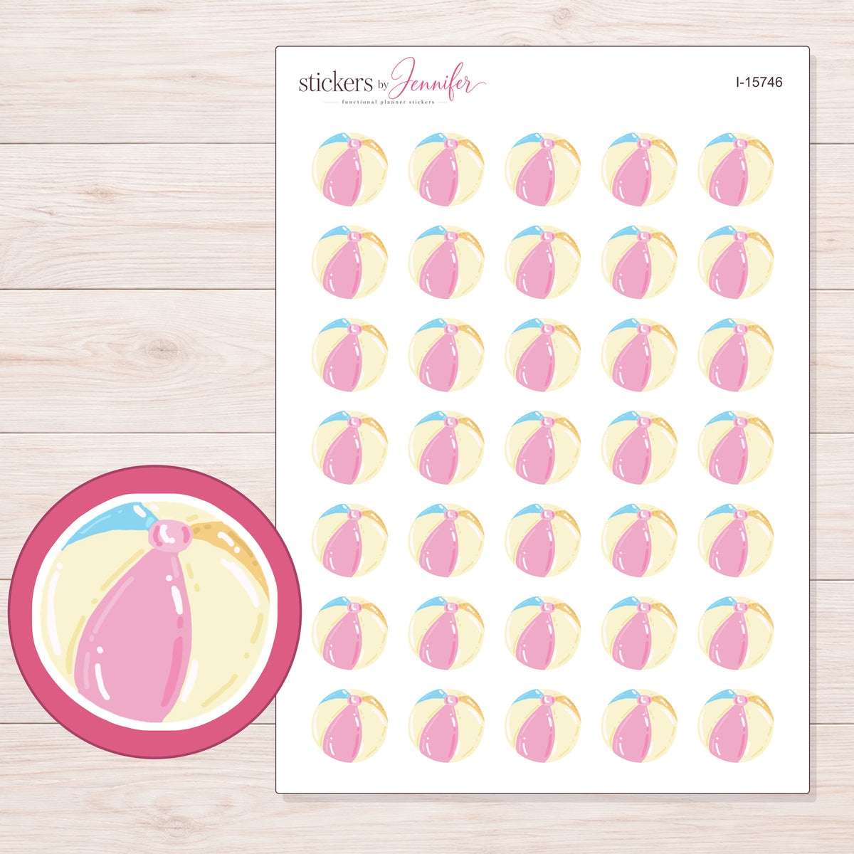 I-15746 planner sticker sheet with enlarged sticker detail