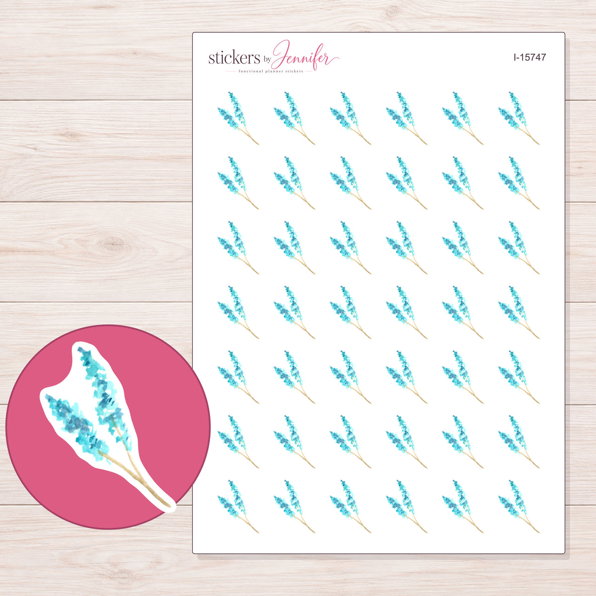 I-15747 planner sticker sheet with enlarged sticker detail