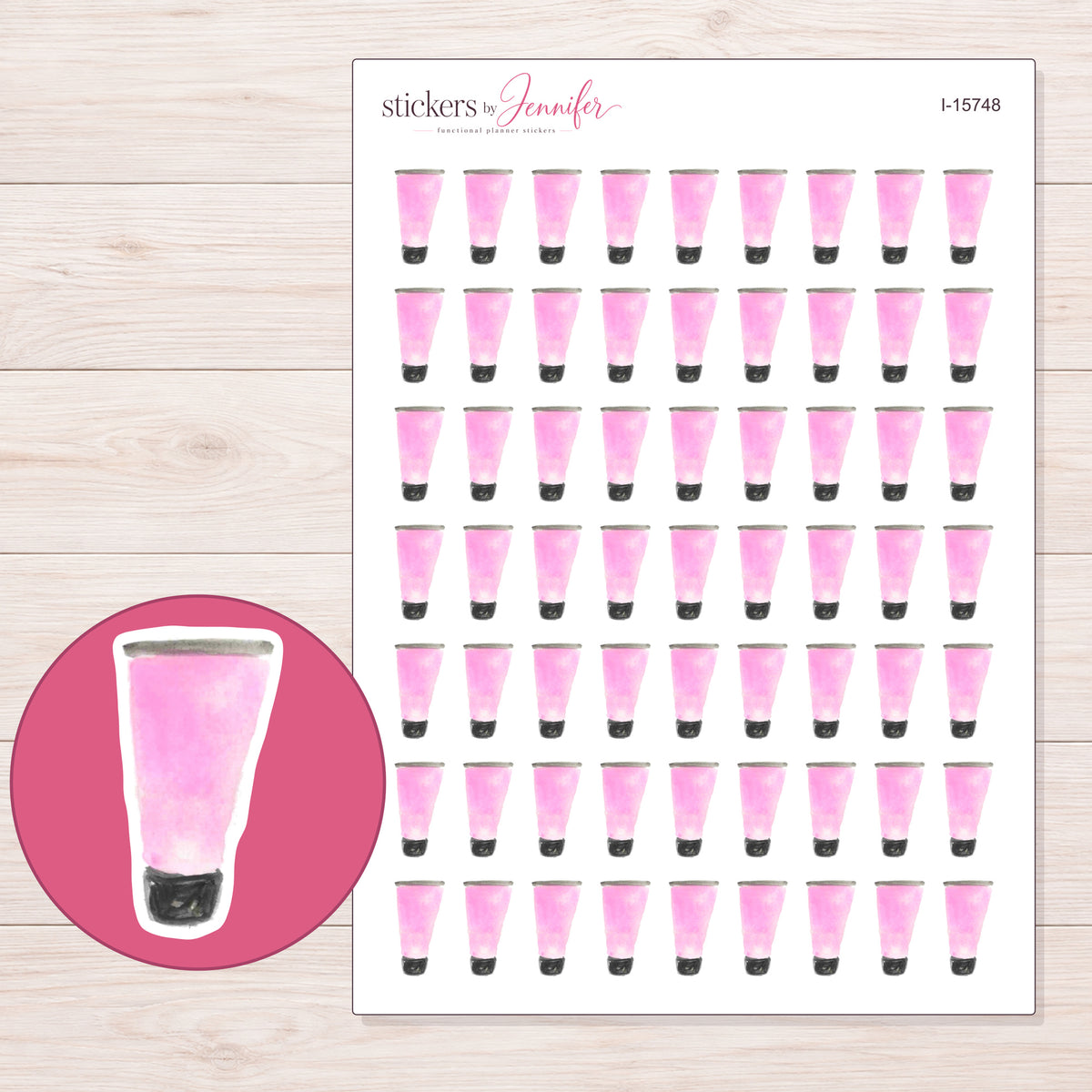 I-15748 planner sticker sheet with enlarged sticker detail