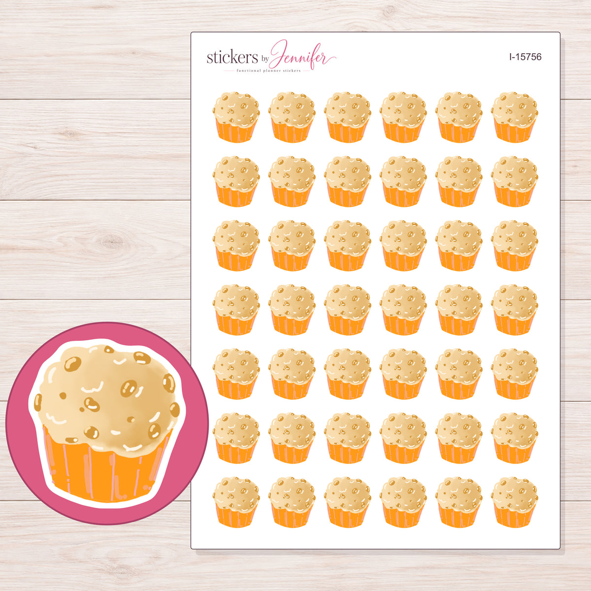 I-15756 planner sticker sheet with enlarged sticker detail