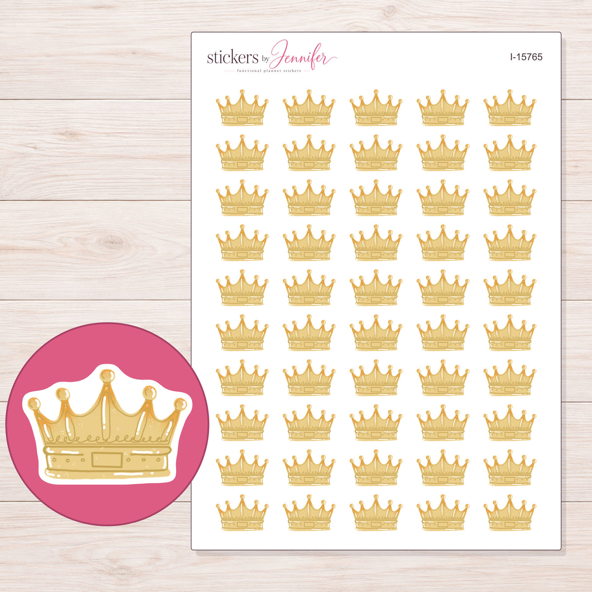 I-15765 planner sticker sheet with enlarged sticker detail