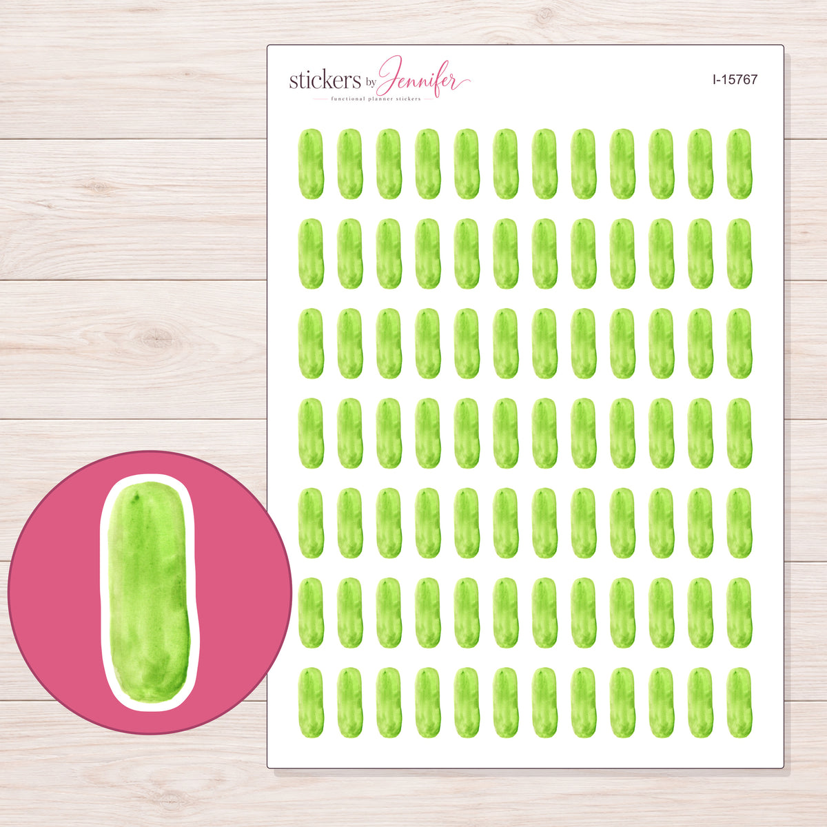 I-15767 planner sticker sheet with enlarged sticker detail