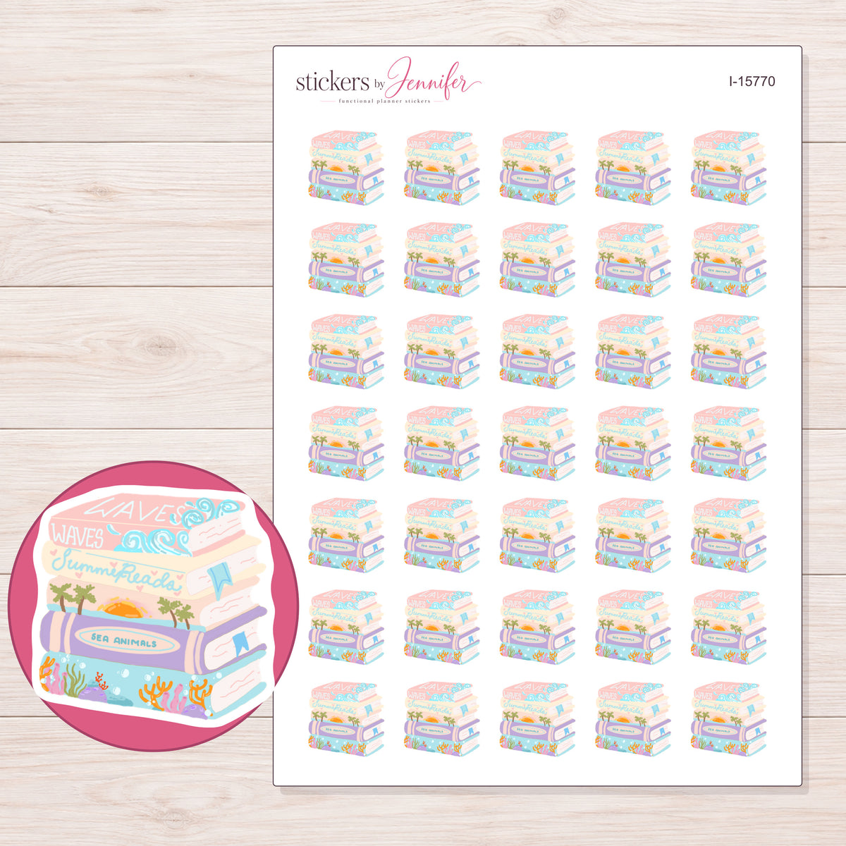 I-15770 planner sticker sheet with enlarged sticker detail