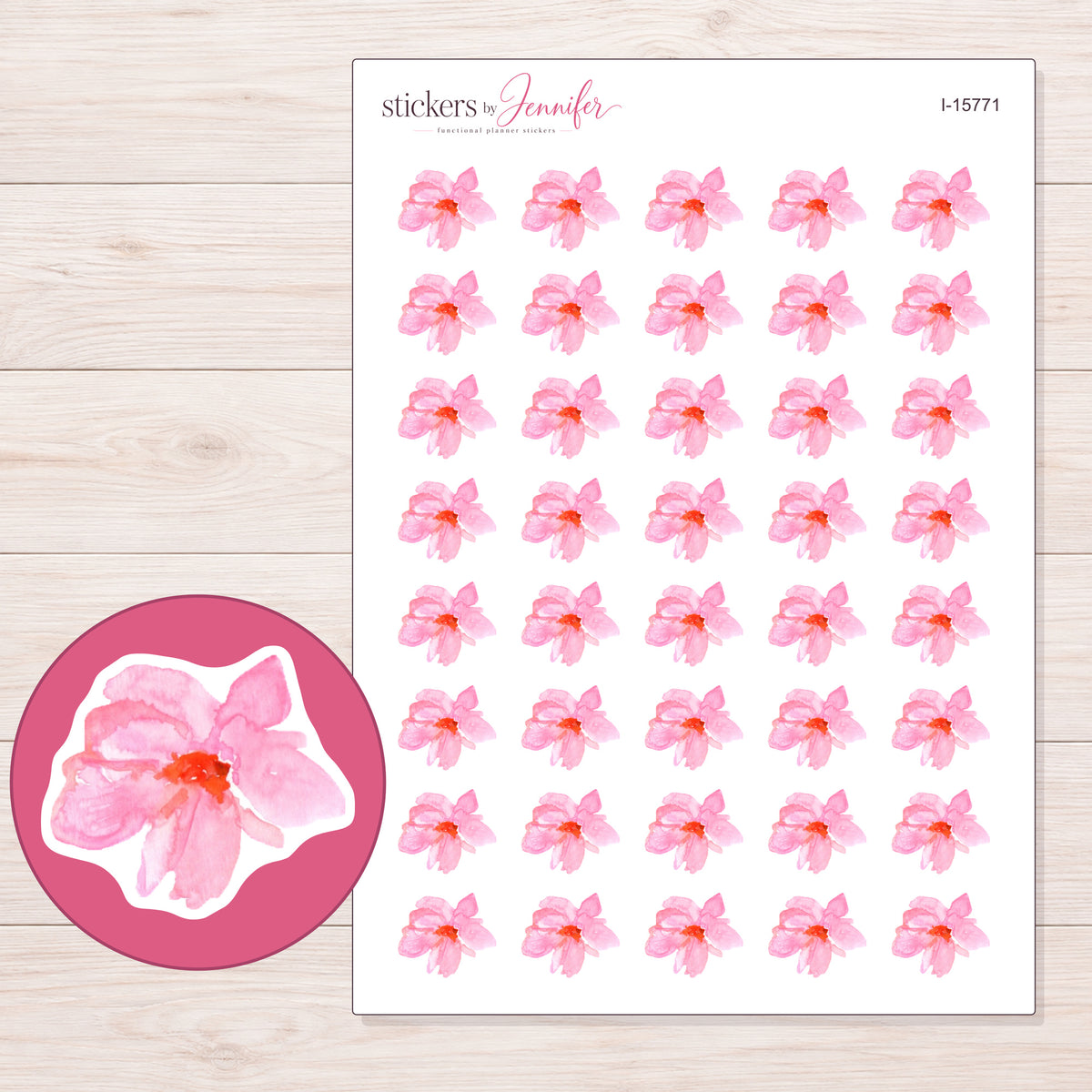 I-15771 planner sticker sheet with enlarged sticker detail
