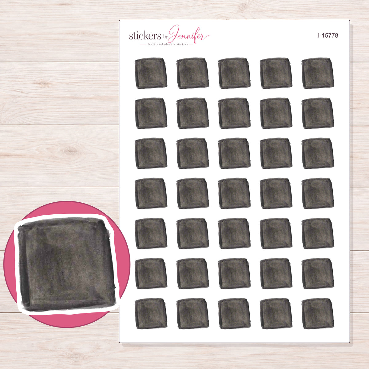 I-15778 planner sticker sheet with enlarged sticker detail