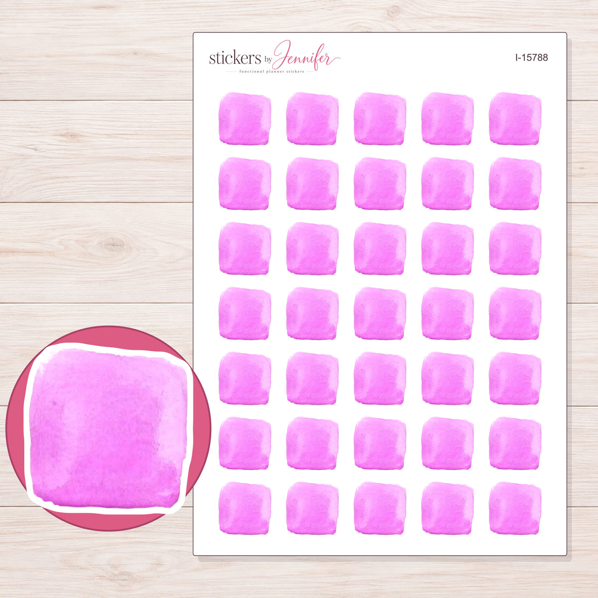 I-15788 planner sticker sheet with enlarged sticker detail