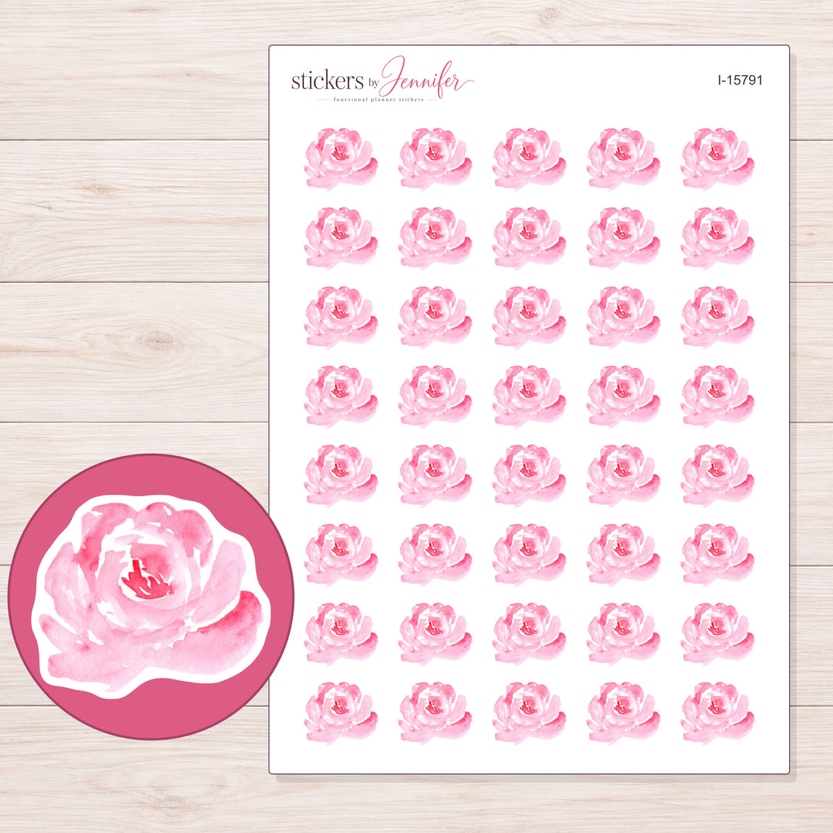 I-15791 planner sticker sheet with enlarged sticker detail
