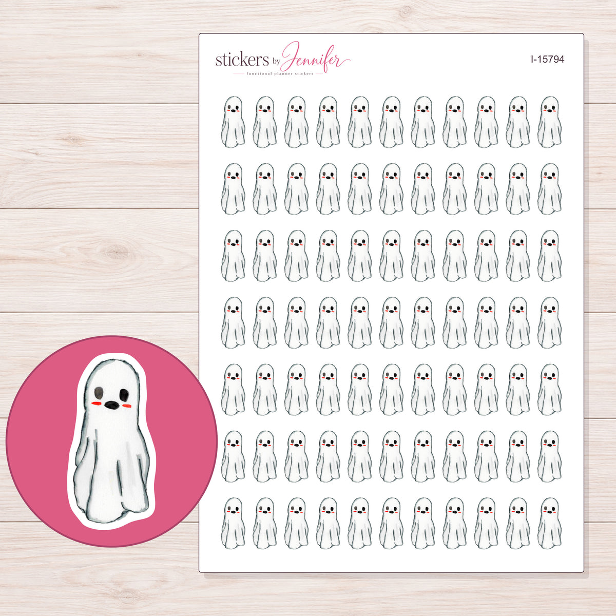 I-15794 planner sticker sheet with enlarged sticker detail