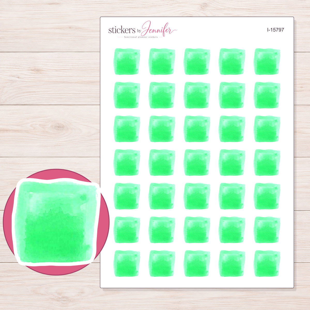 I-15797 planner sticker sheet with enlarged sticker detail