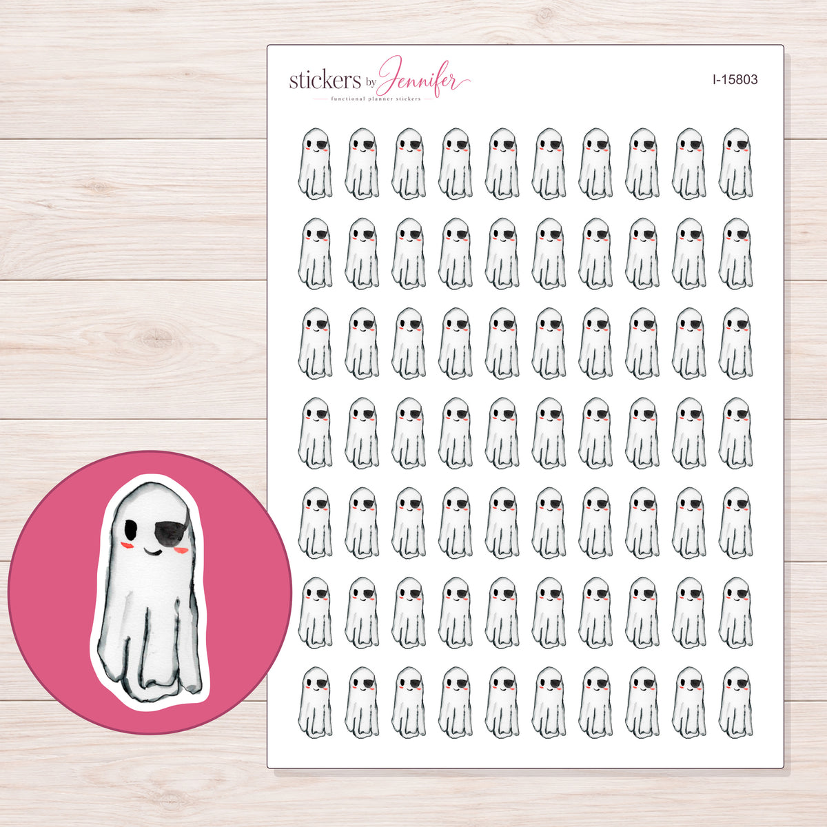 I-15803 planner sticker sheet with enlarged sticker detail