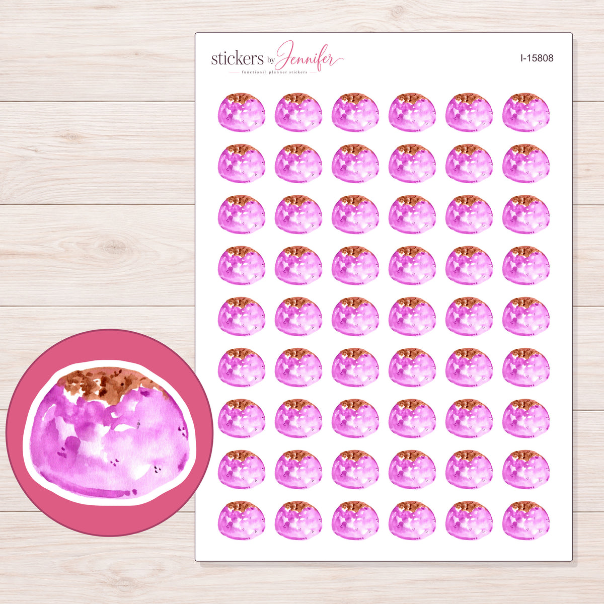 I-15808 planner sticker sheet with enlarged sticker detail