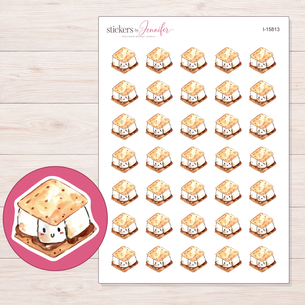 I-15813 planner sticker sheet with enlarged sticker detail
