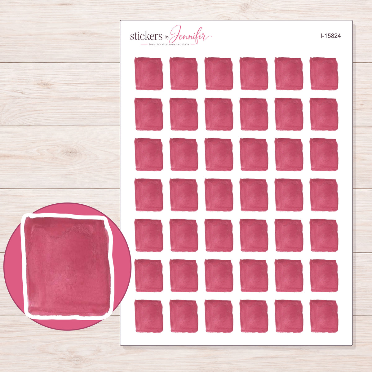 I-15824 planner sticker sheet with enlarged sticker detail