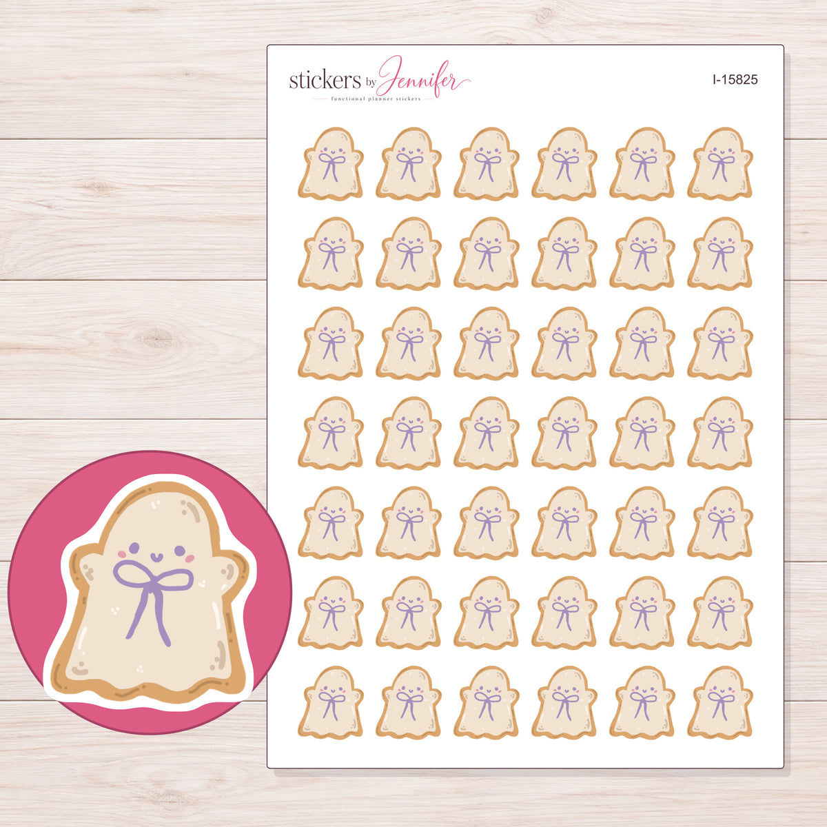 I-15825 planner sticker sheet with enlarged sticker detail