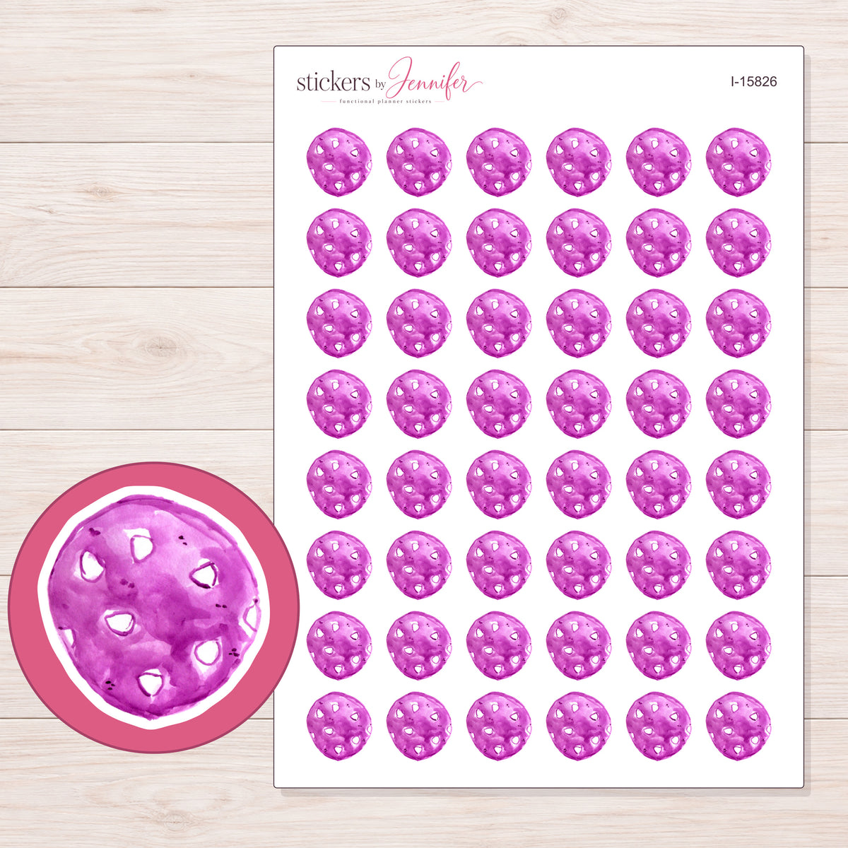 I-15826 planner sticker sheet with enlarged sticker detail