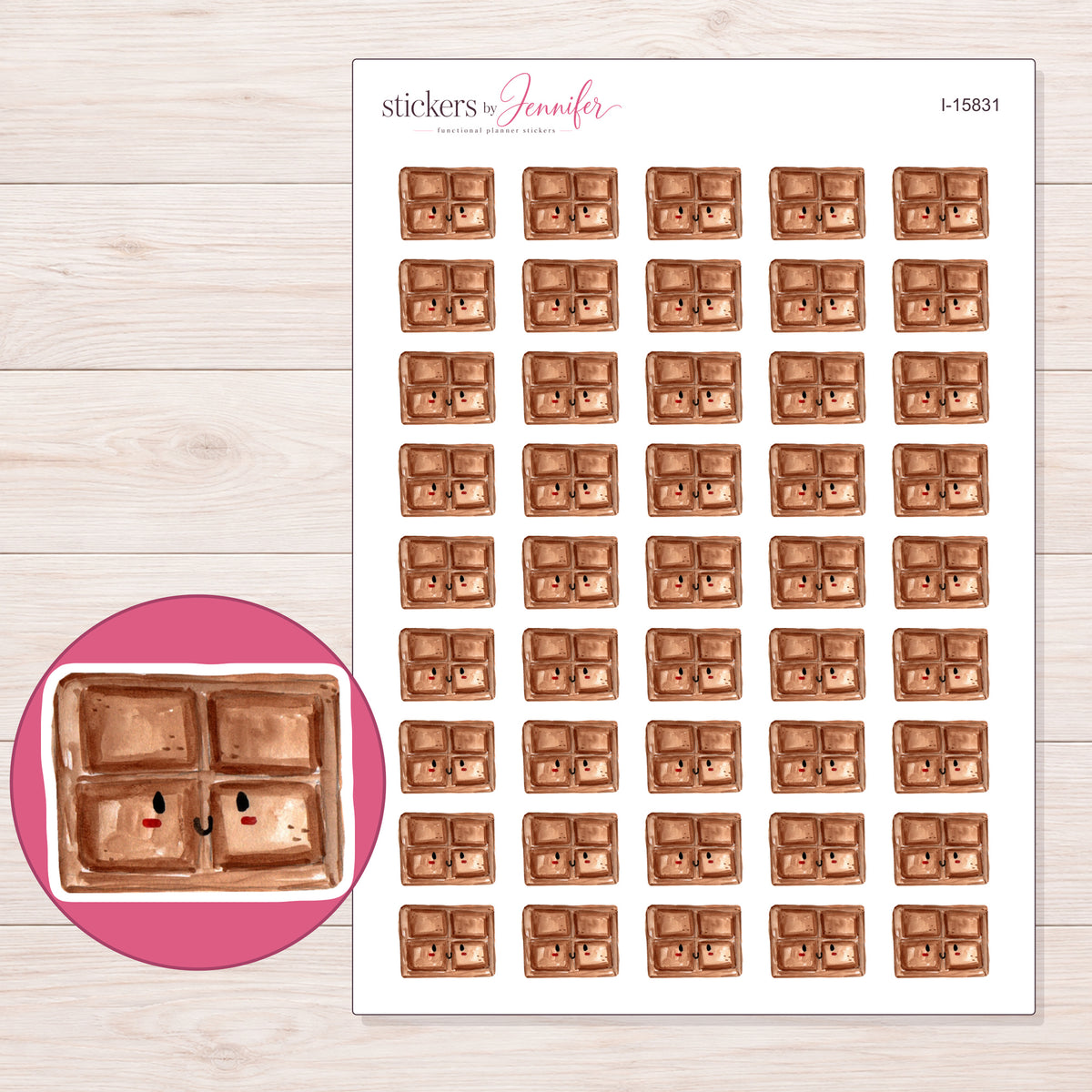 I-15831 planner sticker sheet with enlarged sticker detail