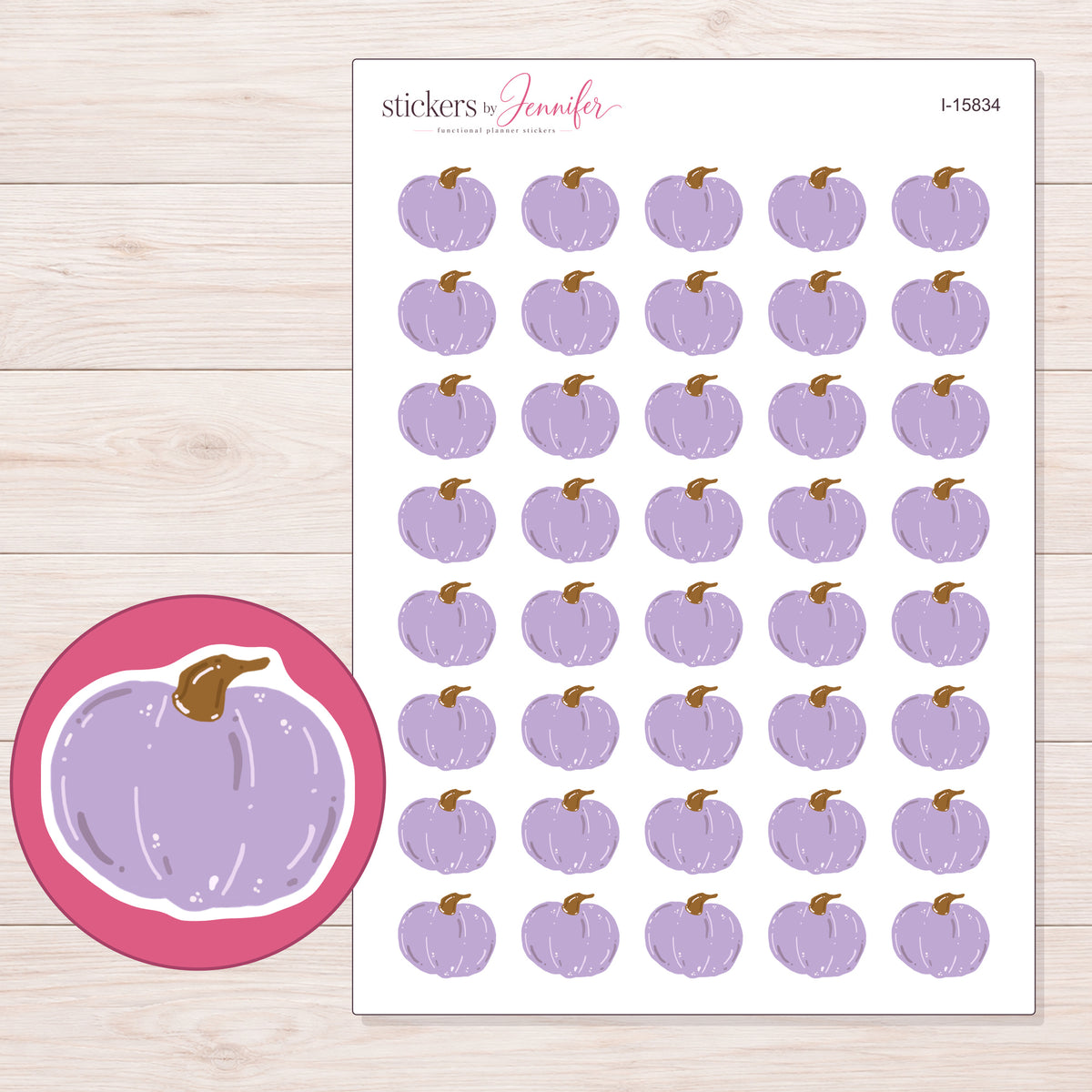 I-15834 planner sticker sheet with enlarged sticker detail