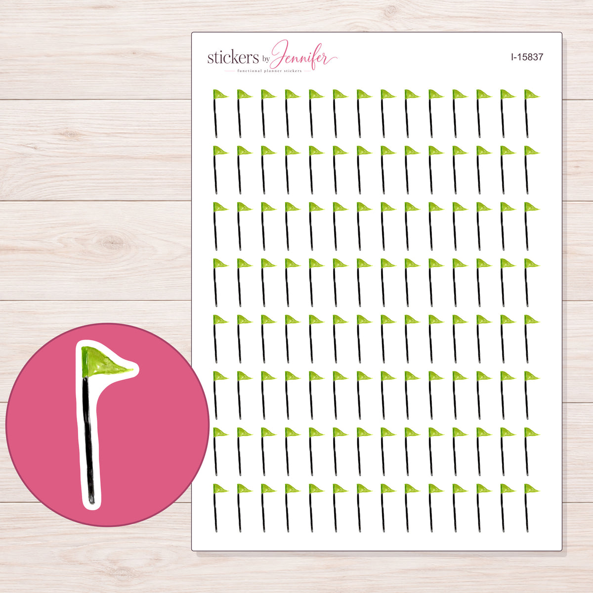 I-15837 planner sticker sheet with enlarged sticker detail