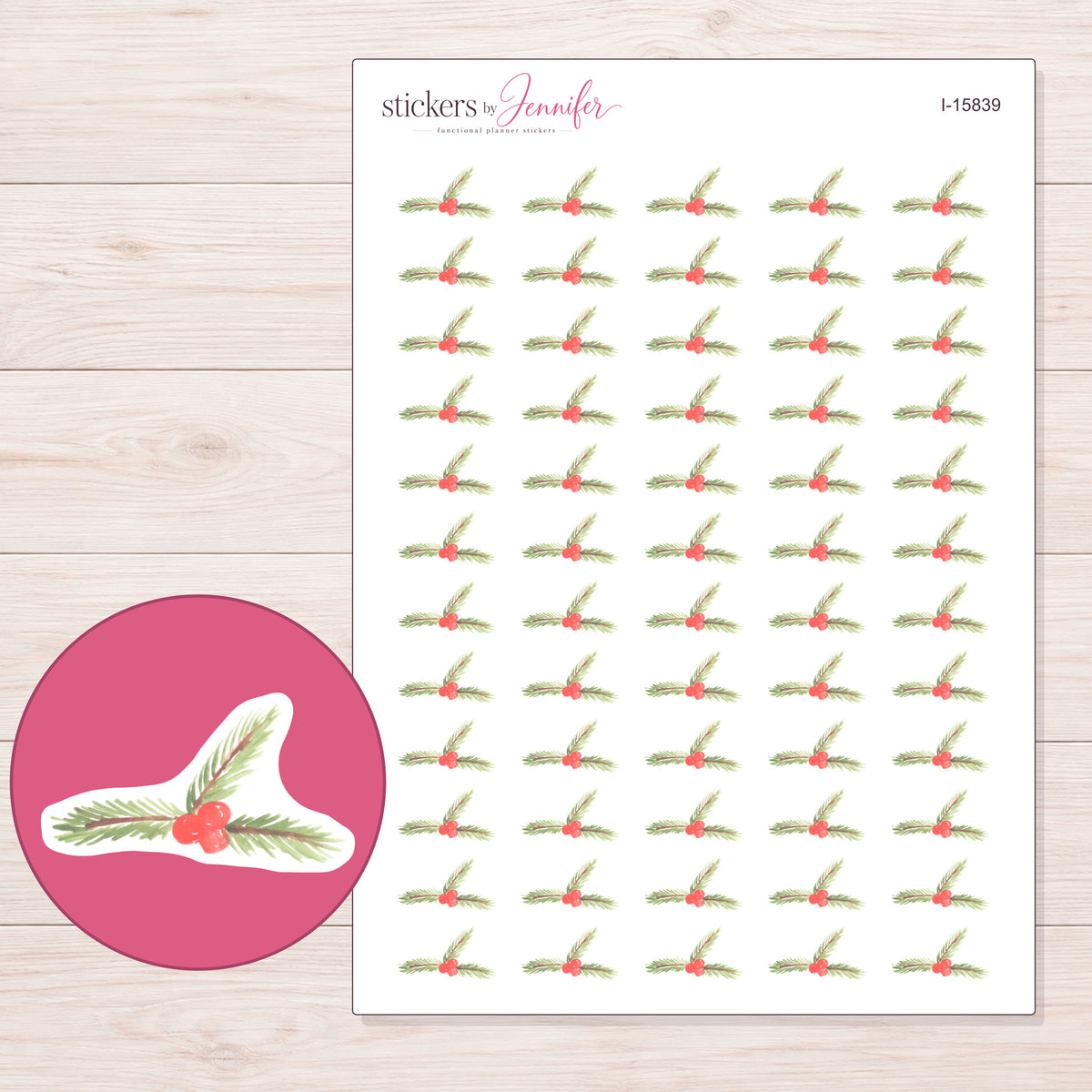 I-15839 planner sticker sheet with enlarged sticker detail