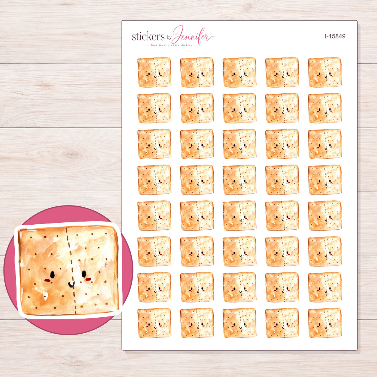 I-15849 planner sticker sheet with enlarged sticker detail