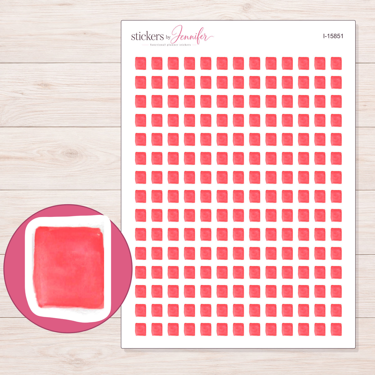 I-15851 planner sticker sheet with enlarged sticker detail