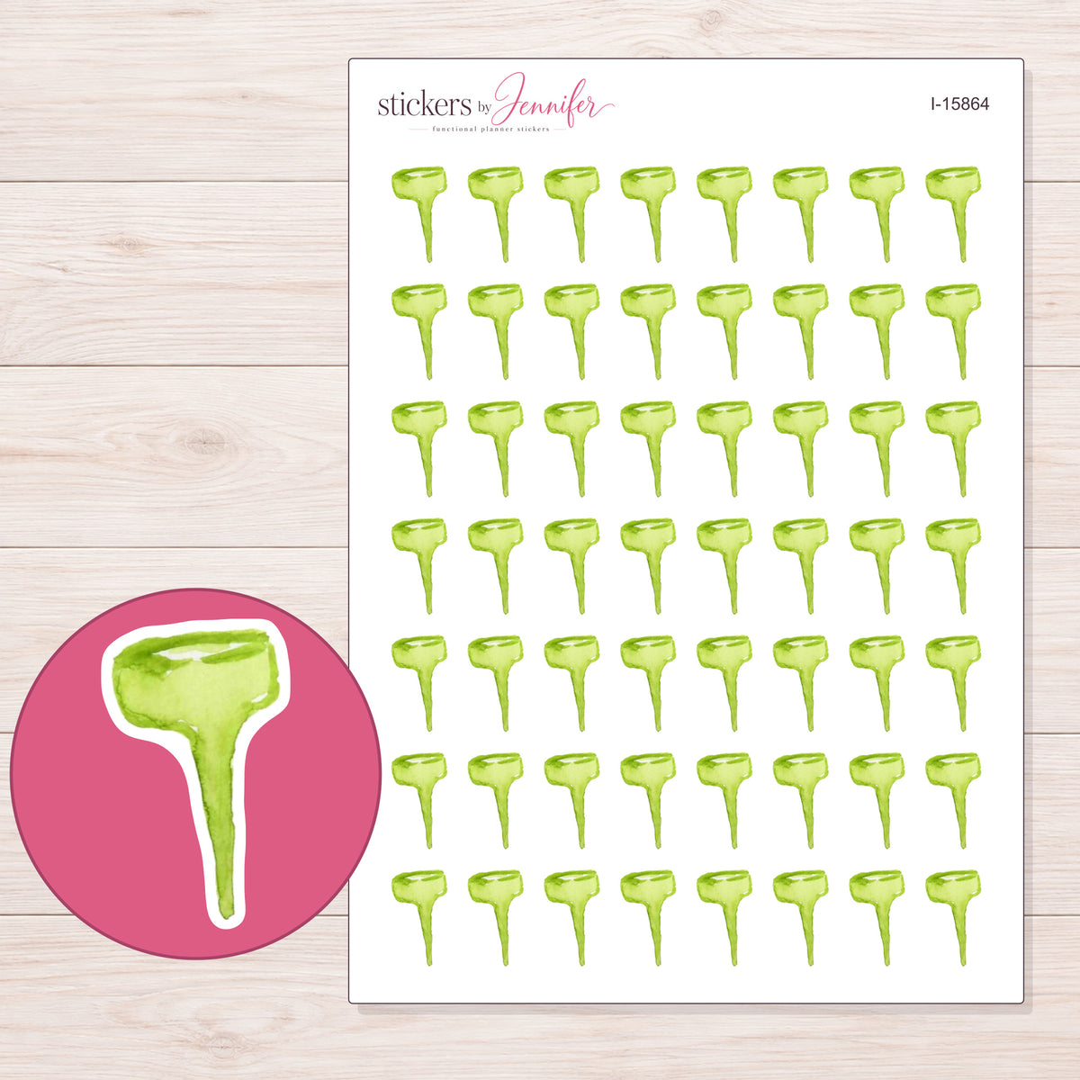 I-15864 planner sticker sheet with enlarged sticker detail