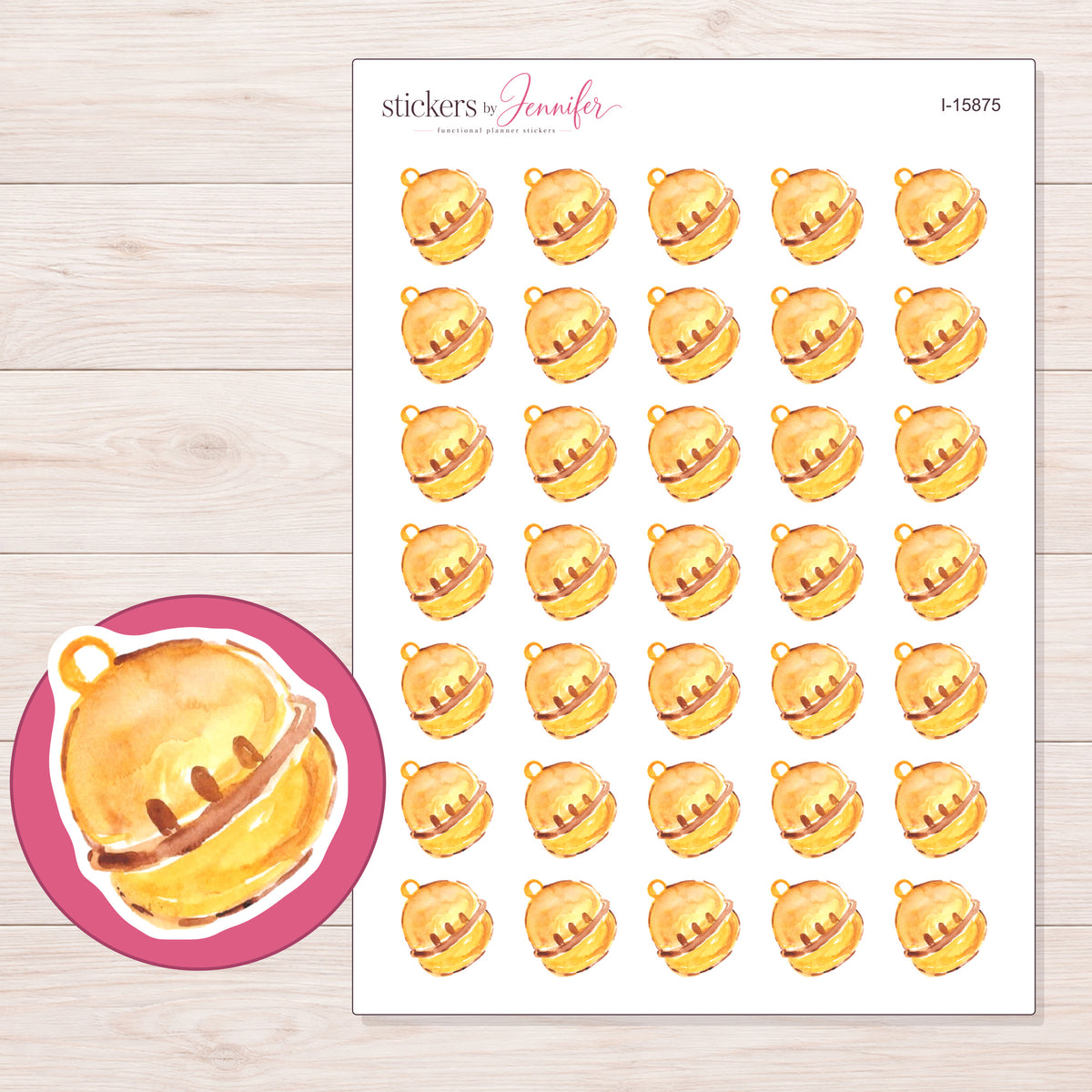 I-15875 planner sticker sheet with enlarged sticker detail