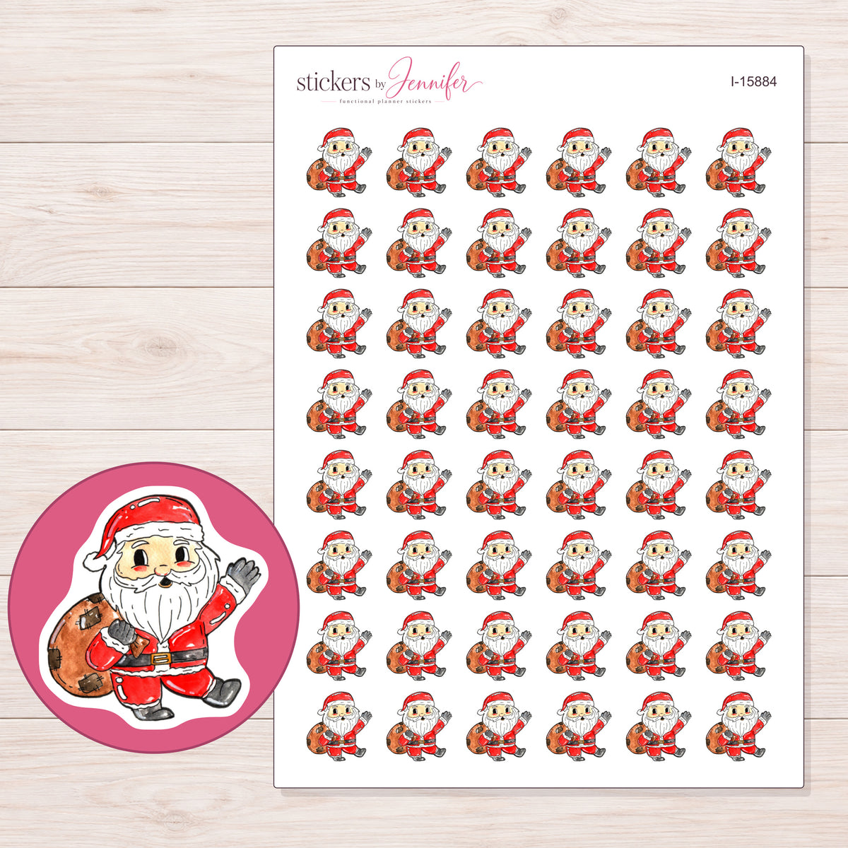 I-15884 planner sticker sheet with enlarged sticker detail