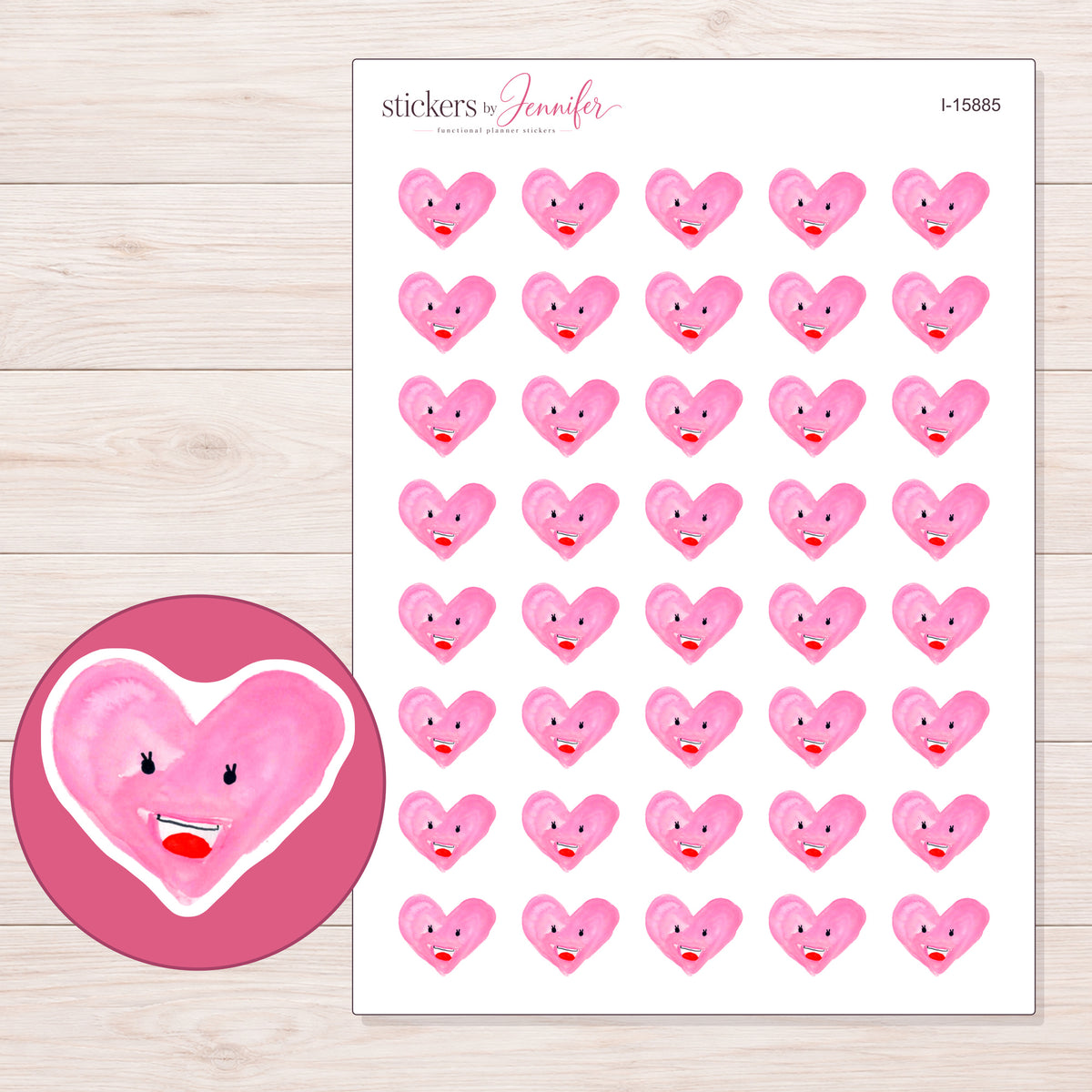 I-15885 planner sticker sheet with enlarged sticker detail