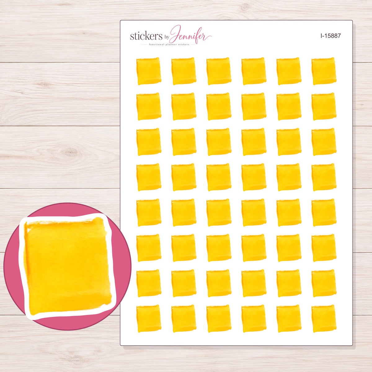 I-15887 planner sticker sheet with enlarged sticker detail