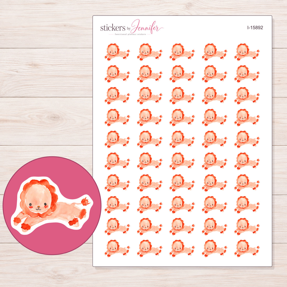 I-15892 planner sticker sheet with enlarged sticker detail