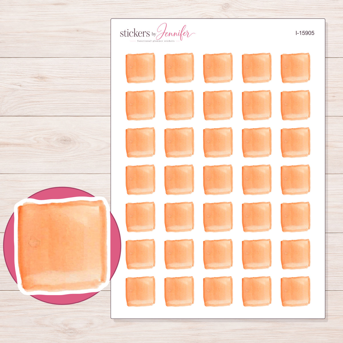 I-15905 planner sticker sheet with enlarged sticker detail