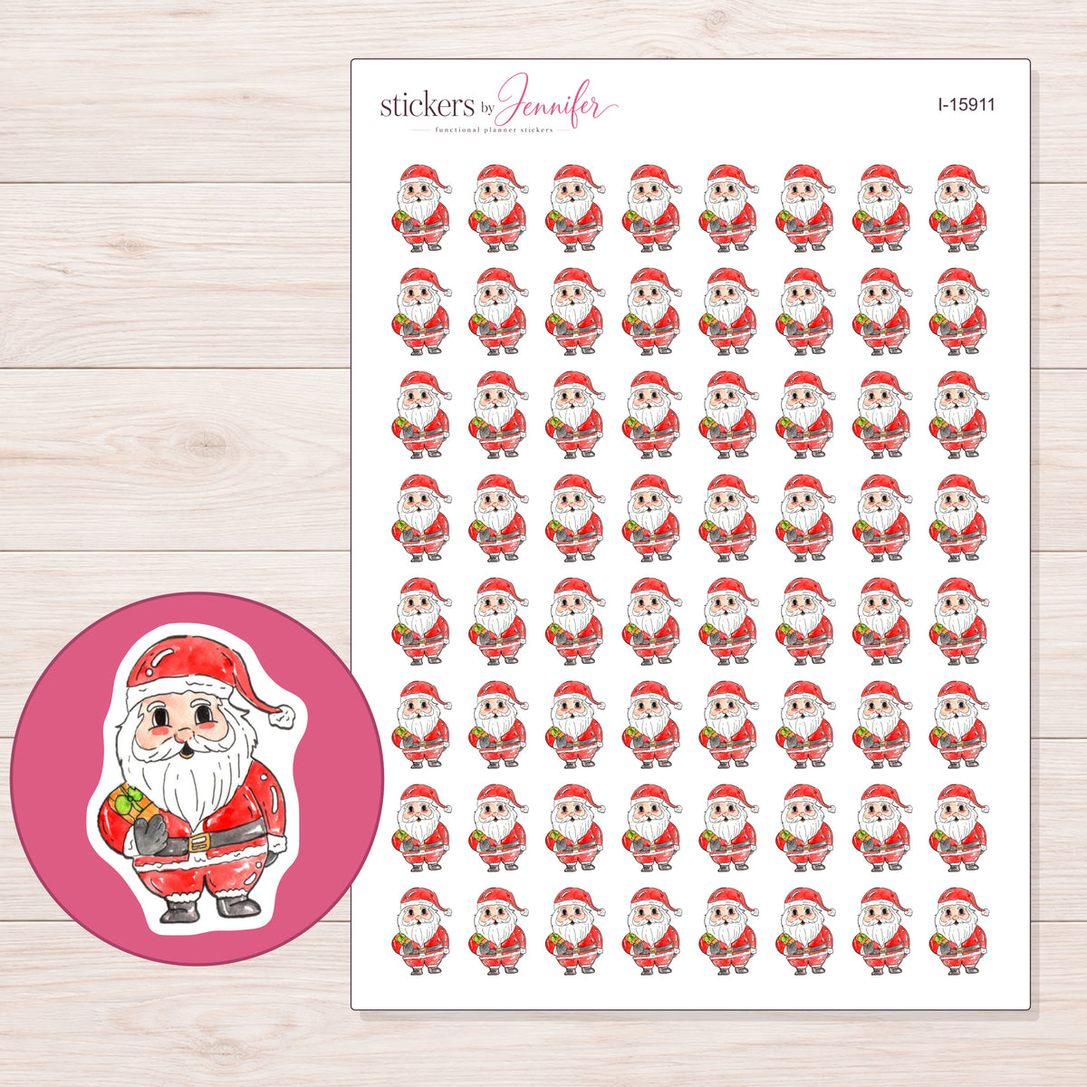 I-15911 planner sticker sheet with enlarged sticker detail
