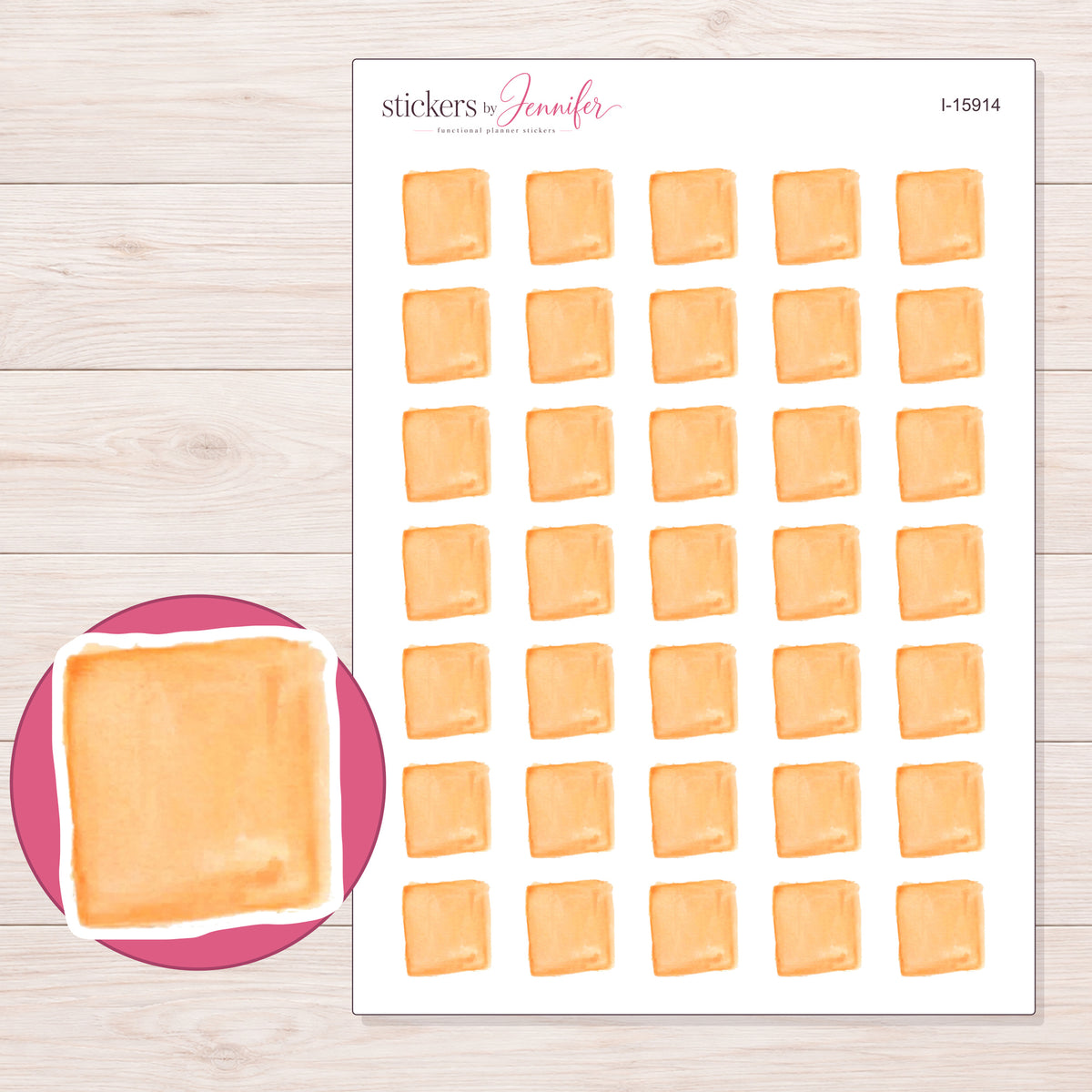 I-15914 planner sticker sheet with enlarged sticker detail