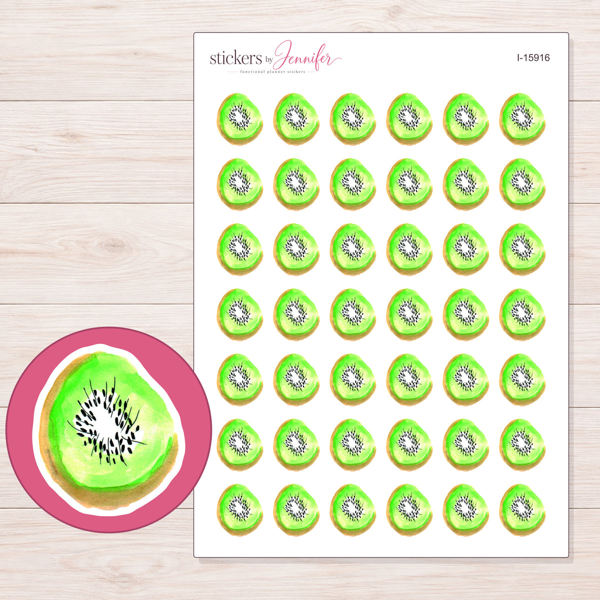 I-15916 planner sticker sheet with enlarged sticker detail