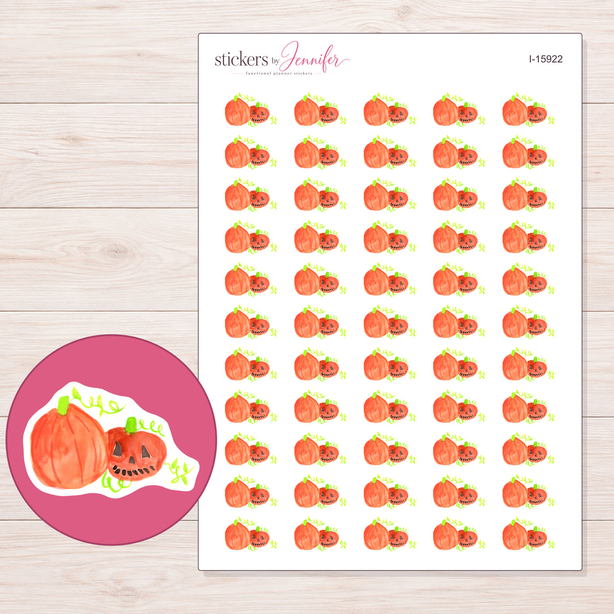 I-15922 planner sticker sheet with enlarged sticker detail