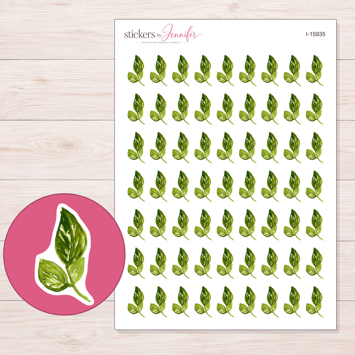 I-15935 planner sticker sheet with enlarged sticker detail
