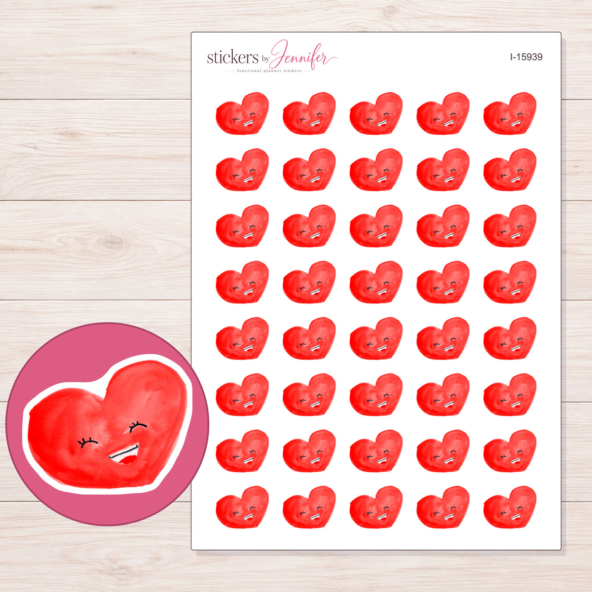 I-15939 planner sticker sheet with enlarged sticker detail
